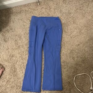 Blue Flared Jaanuu scrub bottoms size small petite used